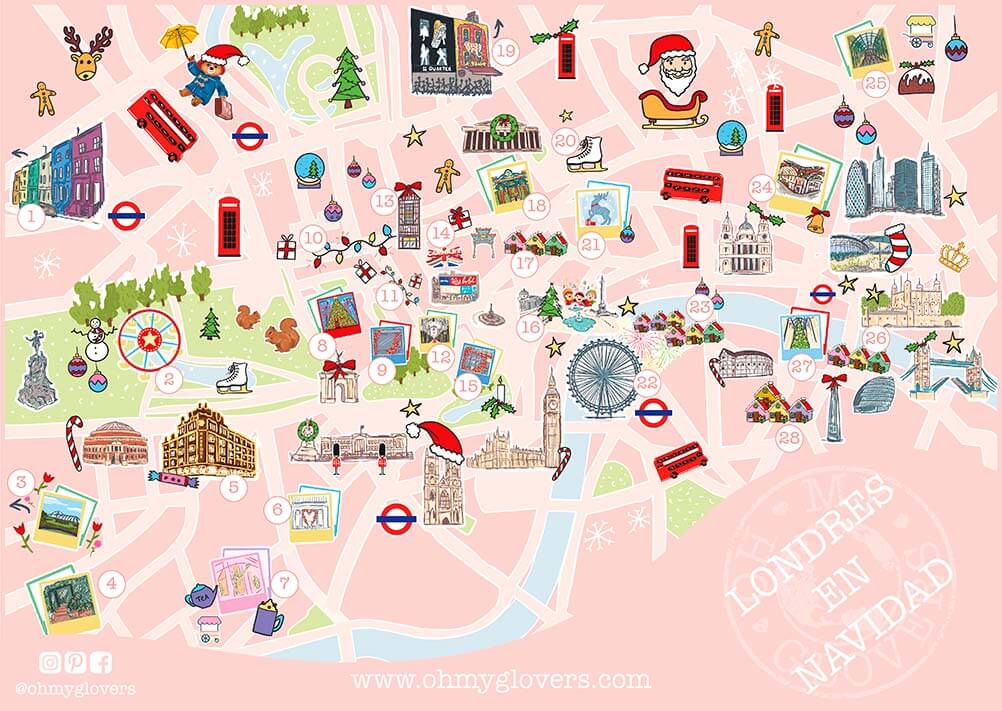 Mapa ruta Londres navidad