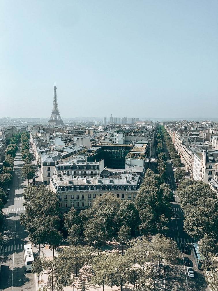 Vistas arco de triunfo Paris